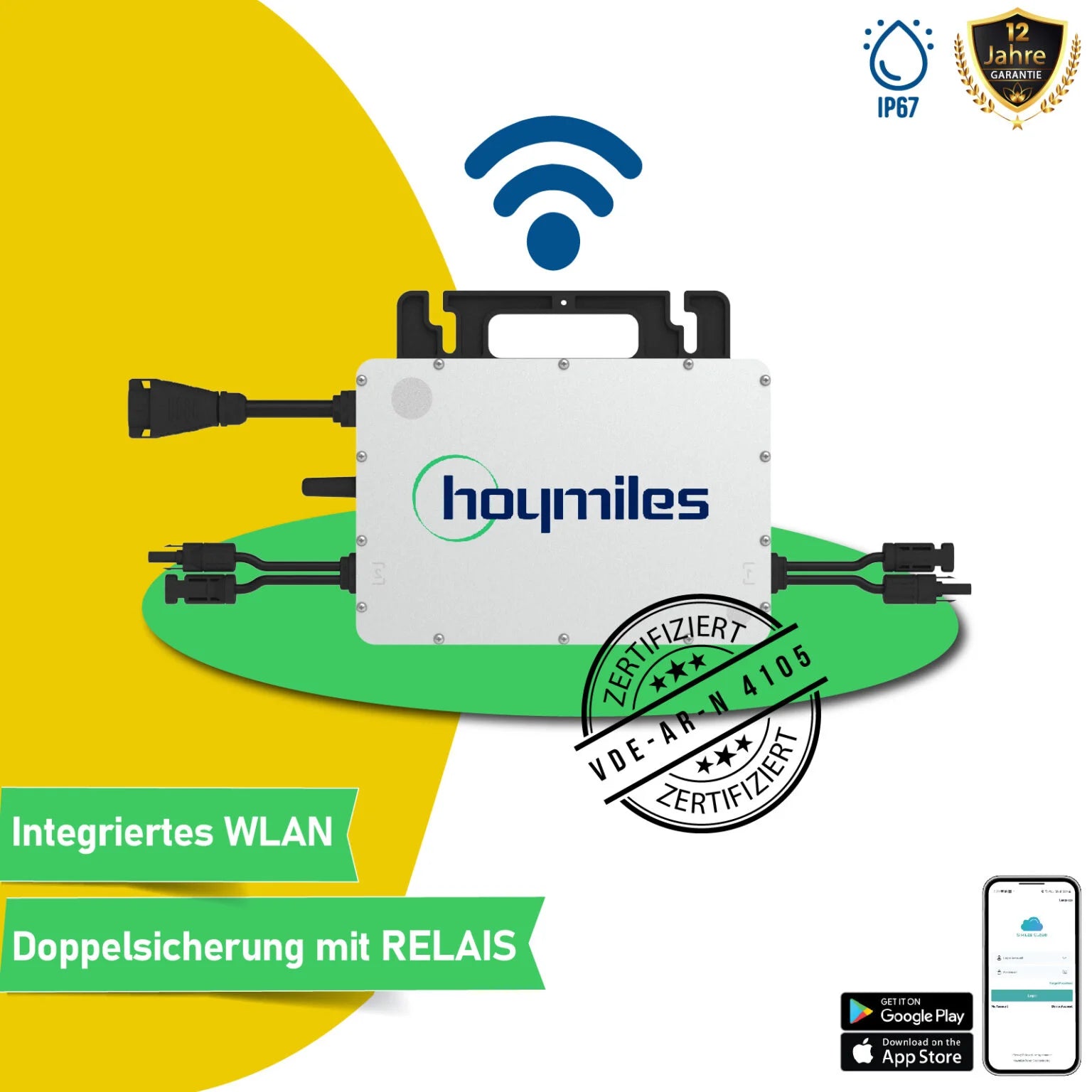 Hoymiles 800W Balkonkraftwerk WIFI Microwechselrichter