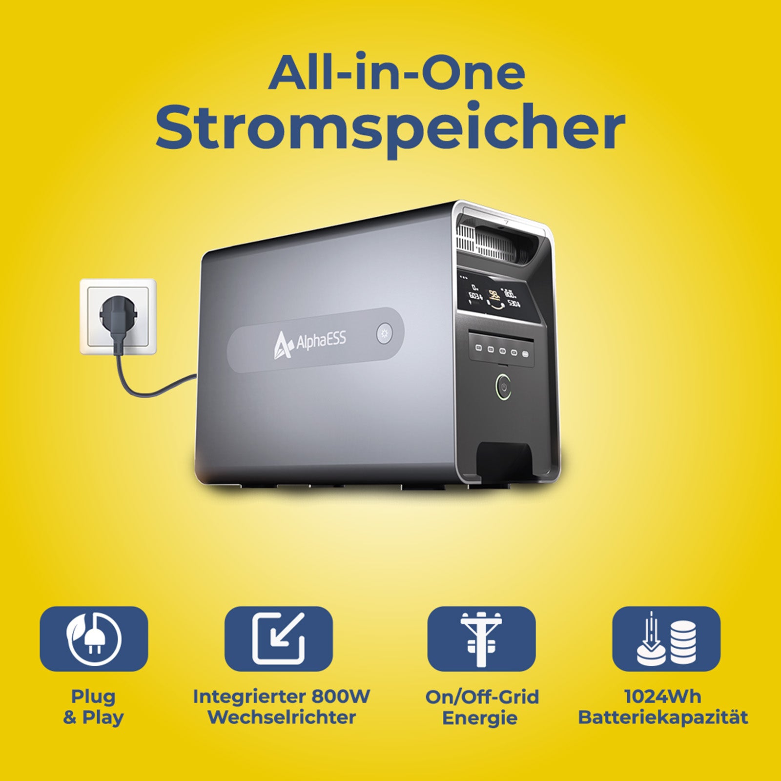 Alpha ESS All In One VitaPower VT1000 1024Wh Solarspeicher für Balkonkraftwerk inkl. Erweiterungsbatterien