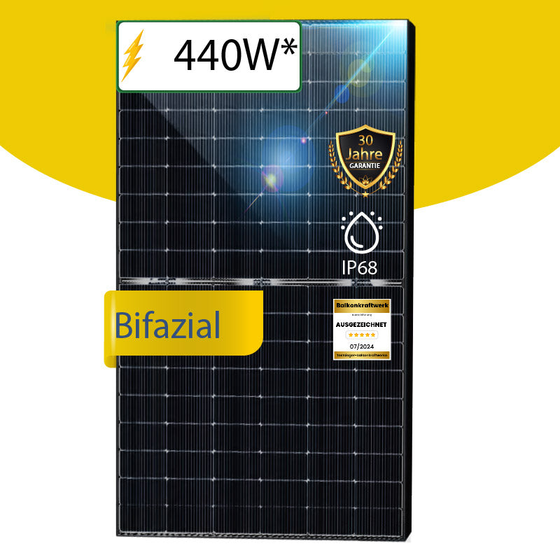 34x 440W Bifazial Solarmodul Photovoltaik Glas-Glas Solarpanel