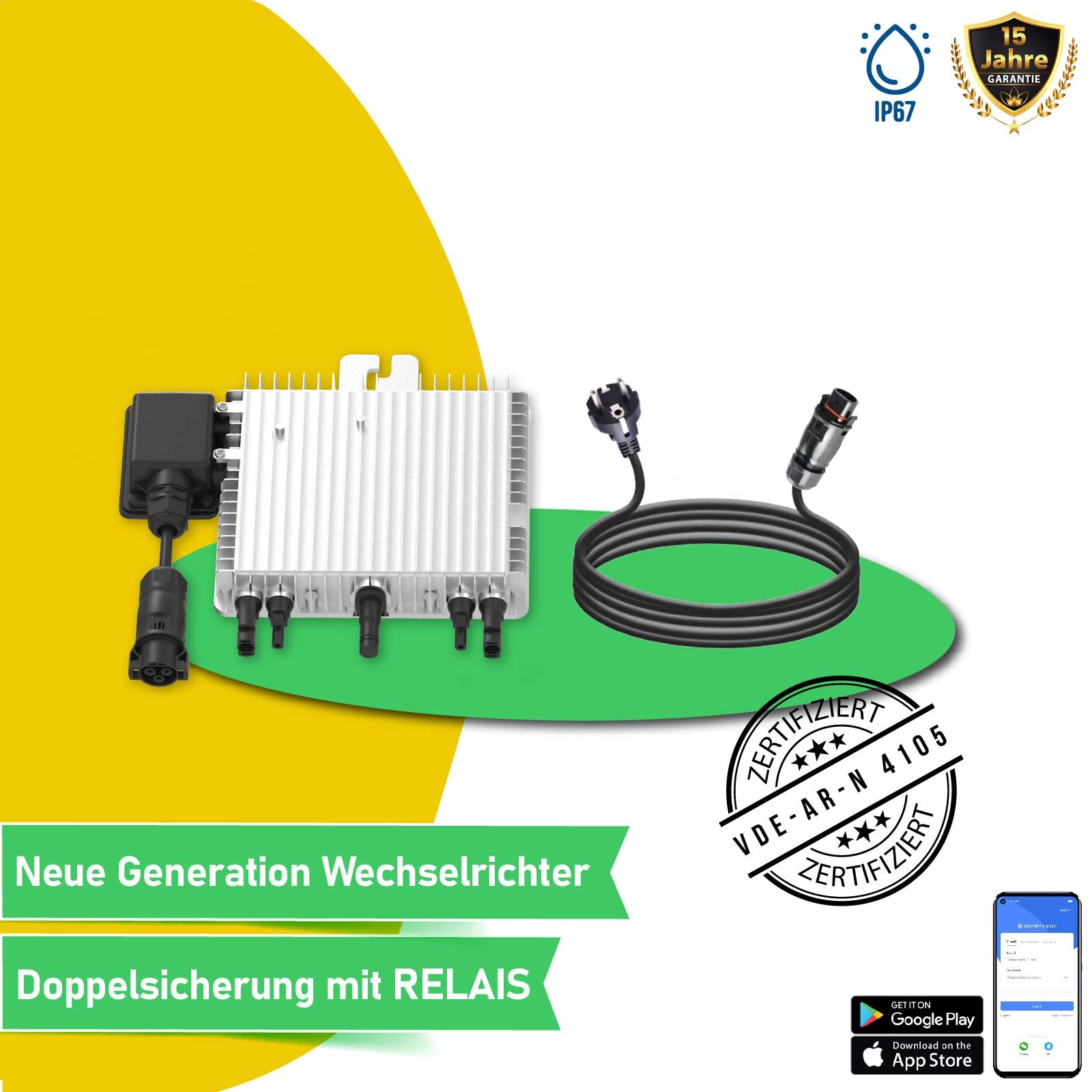 800W Deye (SUN-M80G4-EU-Q0) Neu Generation Upgradefähiger WIFI Wechselrichter mit Relais