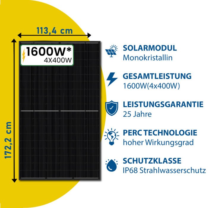 2000W Photovoltaik Balkonkraftwerk mit EPP 500W Solarmodule, Hoymiles  HMS-1600-4T Wechselrichter und DTU-WLite-S - epp shop